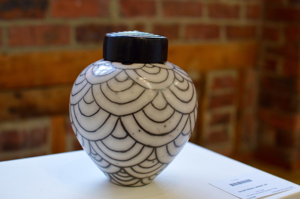 Small White Lidded Jar - Alan Ball - The Biscuit Factory