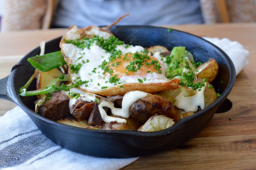Salt Beef Hash with Duck Egg - Starks Kitchen Heaton